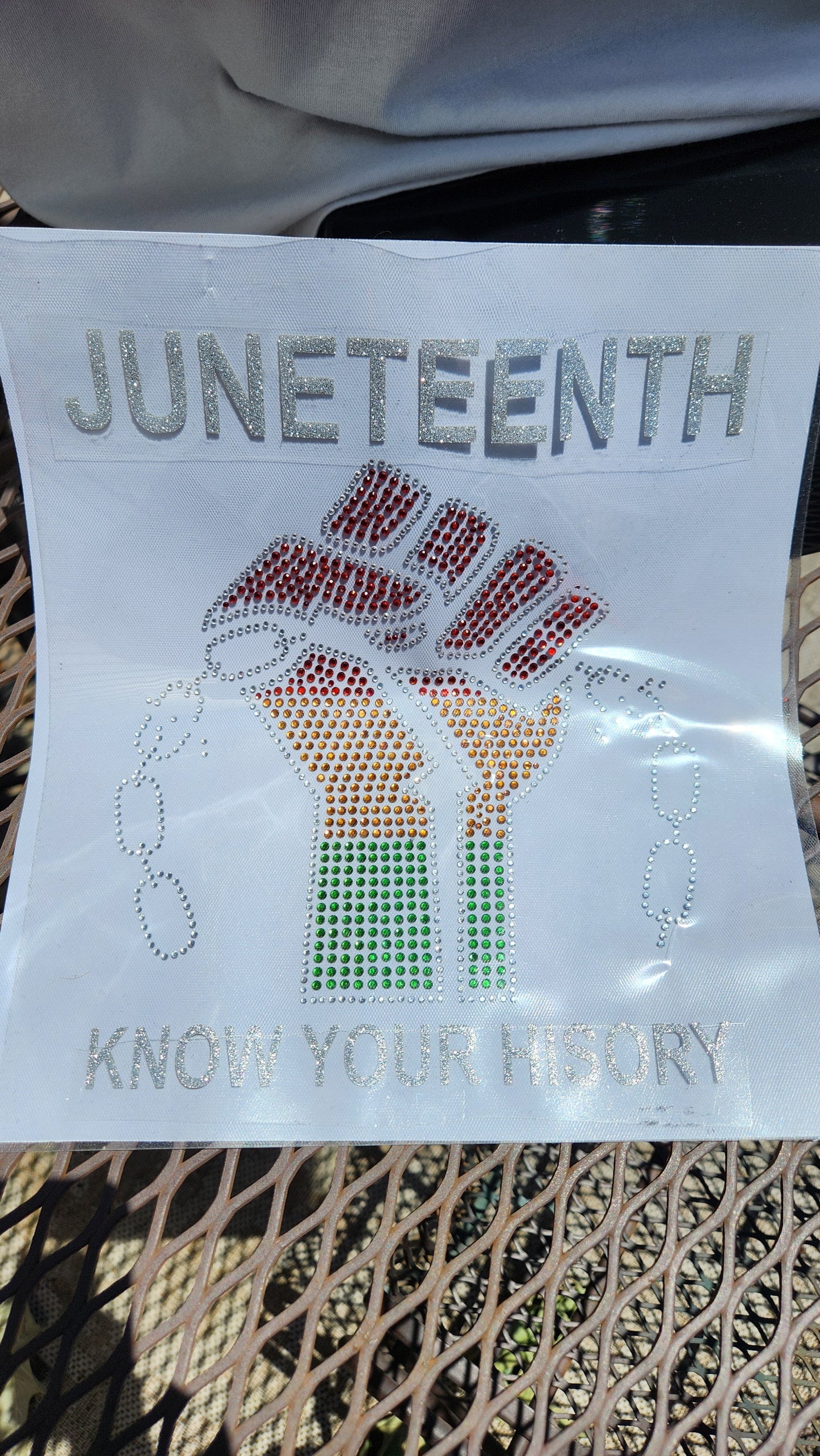 Juneteenth Know Your History Rhinestone Tee