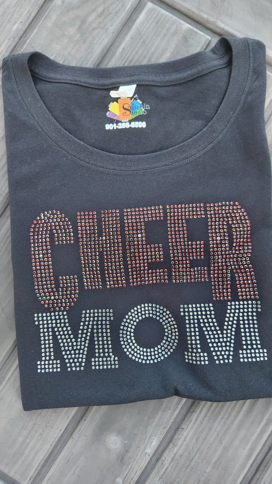 Cheer Mom Rhinestone Tee