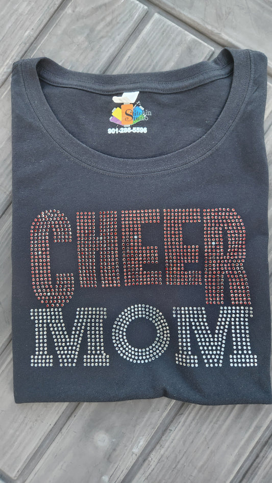 Cheer Mom Rhinestone Tee