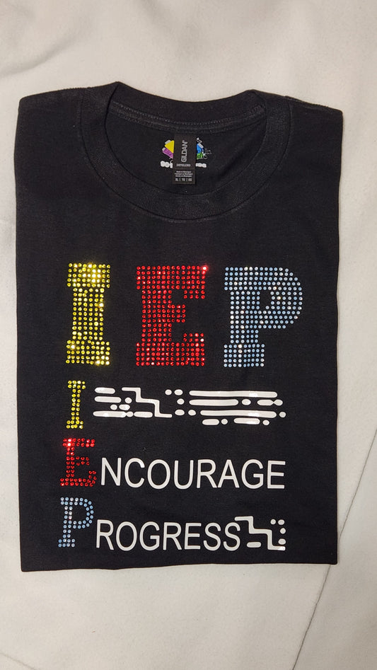 IEP I Encourage Progress quote for apparel, mugs and a variety of items.