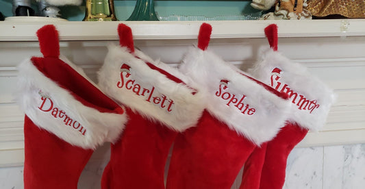 Christmas Stockings with Soft White Cuffs