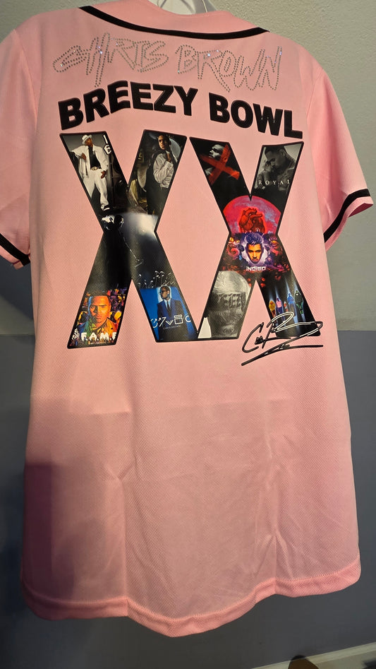 Pink Chris Brown Baseball Jersey